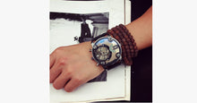 Load image into Gallery viewer, Men's Leather Band Steel Shell Watch