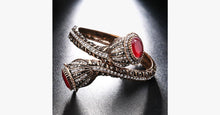 Load image into Gallery viewer, Red Resin Gold Antique Bangle