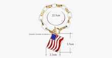Load image into Gallery viewer, Square American Flag Charm Bracelet