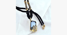 Load image into Gallery viewer, Rose Crystal Black Rope Necklace