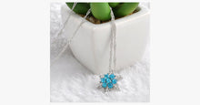 Load image into Gallery viewer, Blue Crystal Snowflake Zircon Flower Silver Necklaces &amp; Pendant - FREE SHIP DEALS