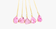 Load image into Gallery viewer, Pink Druzy Stone Necklace