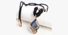Load image into Gallery viewer, Rose Crystal Black Rope Necklace