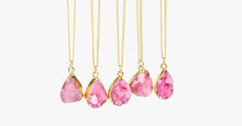 Load image into Gallery viewer, Pink Druzy Stone Necklace