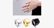 Load image into Gallery viewer, Square Titanium Men's Ring