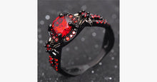 Load image into Gallery viewer, Shiny Red Garnet Flower Ring
