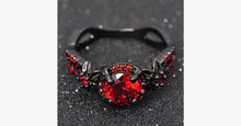 Load image into Gallery viewer, Shiny Red Garnet Flower Ring