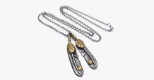 Load image into Gallery viewer, Stainless Steel Double Feather Pendant