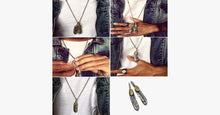 Load image into Gallery viewer, Stainless Steel Double Feather Pendant
