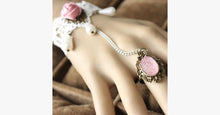 Load image into Gallery viewer, Pink Rose Ring-to-Wrist Bracelet