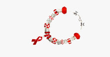 Load image into Gallery viewer, Red Ribbon Awareness Bracelet