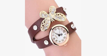 Load image into Gallery viewer, Butterfly Diamond Leather Watch - FREE SHIP DEALS