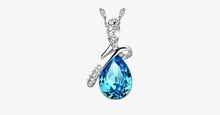 Load image into Gallery viewer, Crystal Rain Drop Pendant with Crystal Embellished Loop - FREE SHIP DEALS