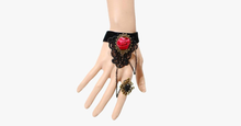 Load image into Gallery viewer, Deep Rose Ring-to-Wrist Bracelet - FREE SHIP DEALS