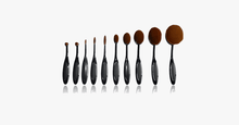 Load image into Gallery viewer, Vegan 10 Piece Oval Brush Set - FREE SHIP DEALS