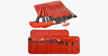 Load image into Gallery viewer, 24 Piece Royal Red Make Up Brush Set - FREE SHIP DEALS