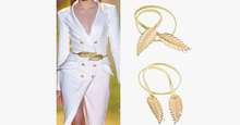 Load image into Gallery viewer, Vintage Metal Leaves Elastic Waist Belt Strap - Gold or Silver - FREE SHIP DEALS