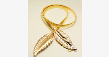 Load image into Gallery viewer, Vintage Metal Leaves Elastic Waist Belt Strap - Gold or Silver - FREE SHIP DEALS