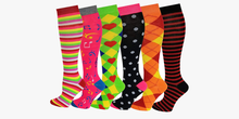 Load image into Gallery viewer, Multi Colorful Patterned Knee High Socks For Women
