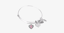 Load image into Gallery viewer, Pink Ribbon Charm Bangle