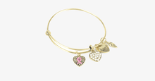 Load image into Gallery viewer, Pink Ribbon Charm Bangle