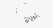 Load image into Gallery viewer, Pink Ribbon Charm Bangle