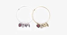 Load image into Gallery viewer, Pink Ribbon Charm Bangle