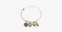 Load image into Gallery viewer, Pink Ribbon Charm Bangle