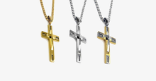 Load image into Gallery viewer, Stainless Steel Beaded Cross Men's Pendant