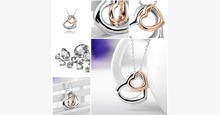Load image into Gallery viewer, Double Heart Gold-Silver Overlay Pendant - FREE SHIP DEALS
