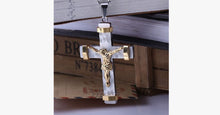 Load image into Gallery viewer, 24K Gold Plated Two Tone Cross Pendant - FREE SHIP DEALS