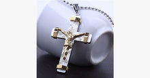 Load image into Gallery viewer, 24K Gold Plated Two Tone Cross Pendant - FREE SHIP DEALS