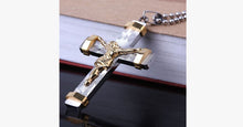Load image into Gallery viewer, 24K Gold Plated Two Tone Cross Pendant - FREE SHIP DEALS
