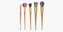 Load image into Gallery viewer, 5 Piece Gold Twisted Unicorn Makeup Brush Set - FREE SHIP DEALS