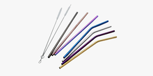 Load image into Gallery viewer, Stainless Steel Straight or Bent Straws (4- or 8-Pack)