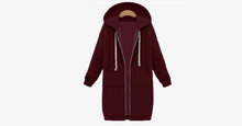 Load image into Gallery viewer, Women's Long Zip Sweatshirt Hoodie - FREE SHIP DEALS